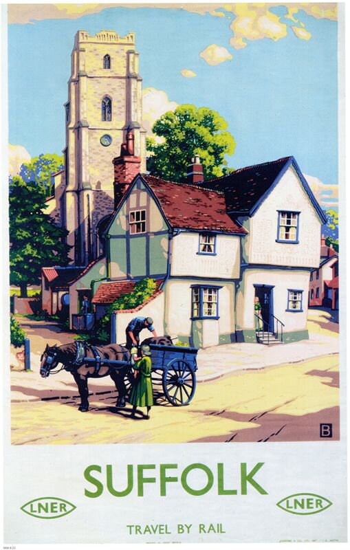 Vintage LNER Kersey Suffolk Railway Poster A4/A3/A2/A1 Print