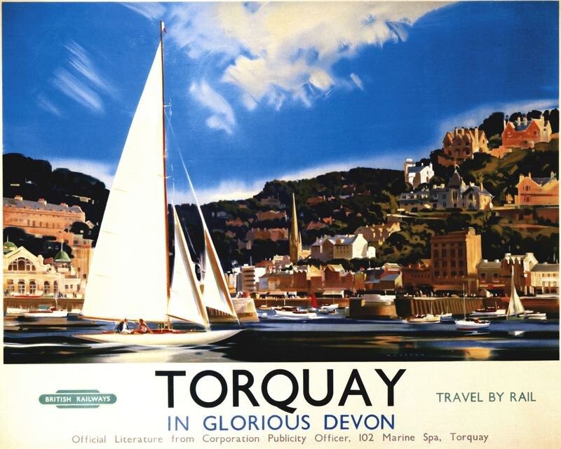 Vintage British Rail Torquay Devon Railway Poster A4/A3/A2/A1 Print