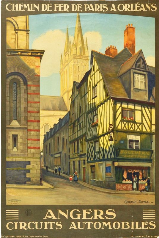 Vintage Angers France Tourism Poster Print A3/A4