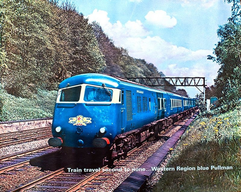 Vintage British Rail Blue Pullman Railway Poster Print A3/A4