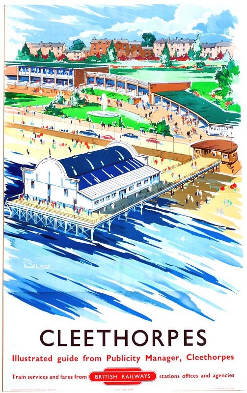 Vintage British Rail Cleethorpes Pier Railway Poster Print A3/A4