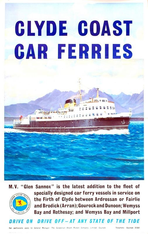 Vintage Clyde  Coast Ferries Poster Print A3/A4