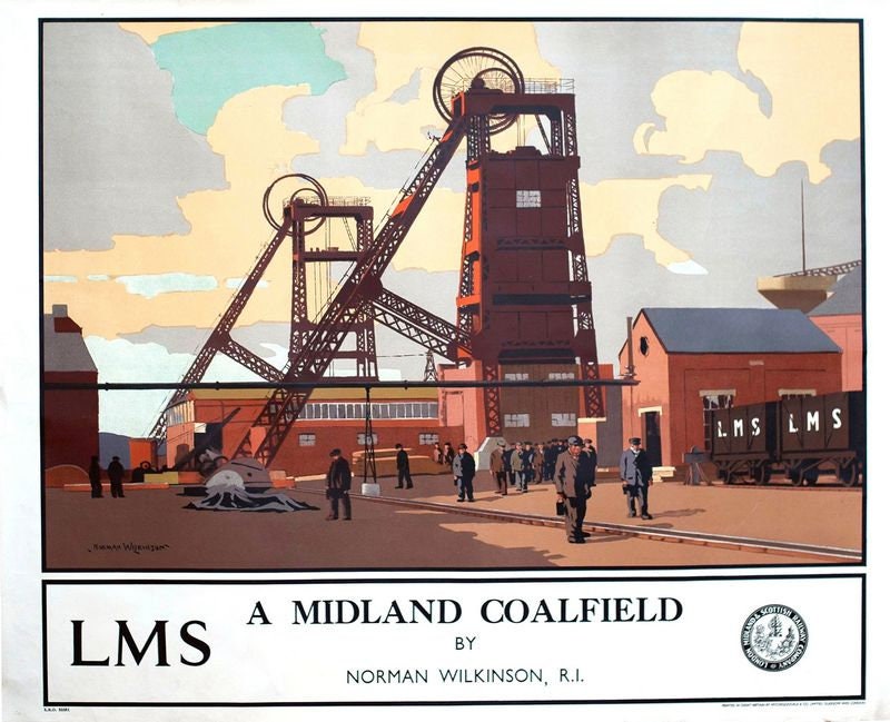 Vintage LMS Midland Coal Fields Railway Poster Print A3/A4