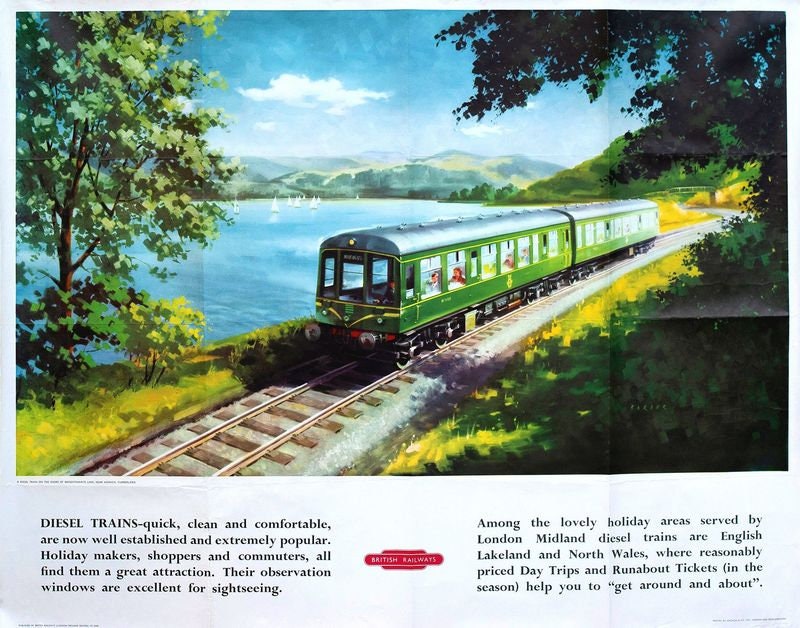 Vintage British Rail Diesel Trains Railway Poster Print A3/A4