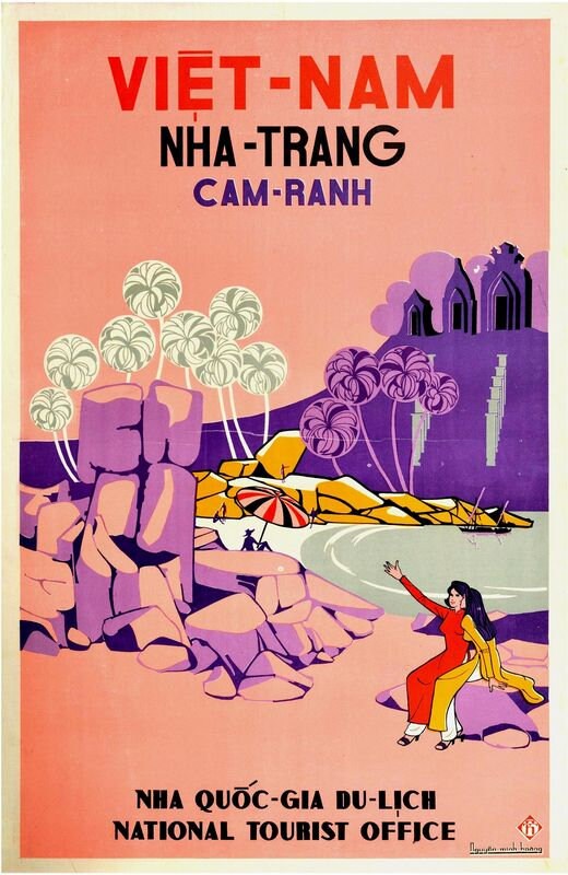 Vintage Nha Trang Vietnam Tourism Poster Print A3/A4