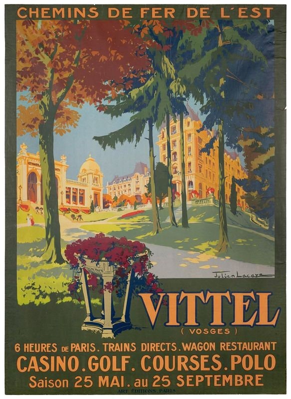 Vintage French Railways Vittel Tourism Poster Print A3/A4