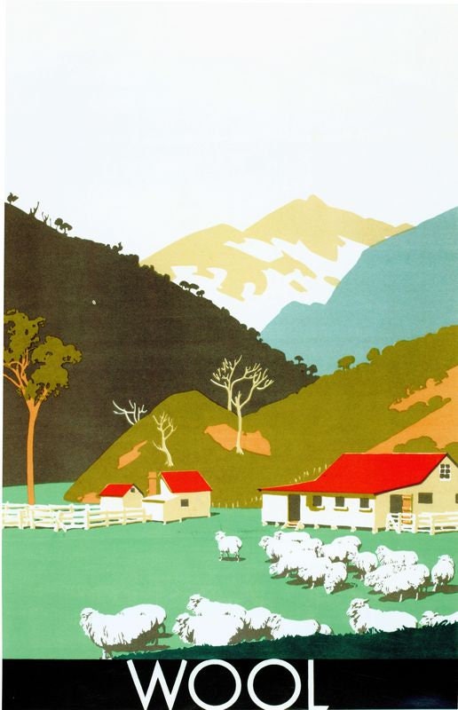 Vintage British Empire Marketing Board New Zealand Wool Poster Print A3/A4