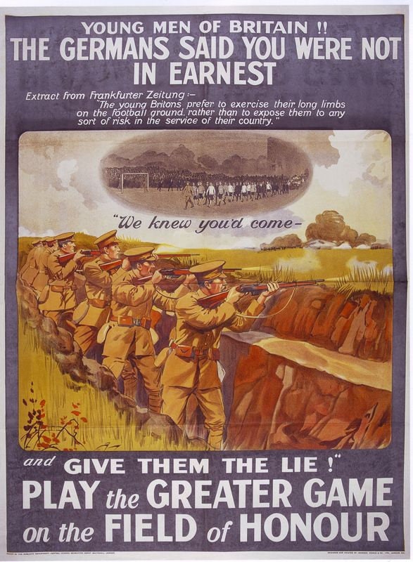 Vintage World War One Young Men of Britain Army Recruitment Poster Print A3/A4