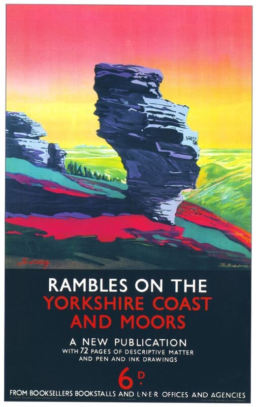 Vintage LNER Yorkshire Rambles Railway Poster Print A3/A4