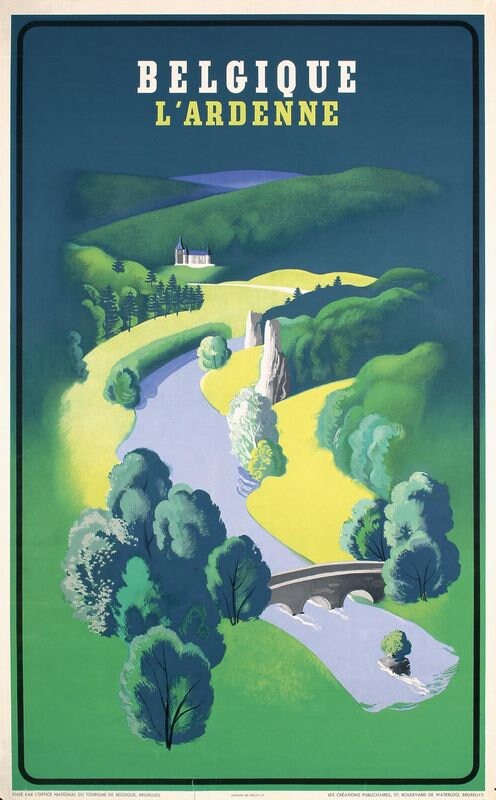 Vintage Belgian The Ardennes Tourism Poster Print A3/A4