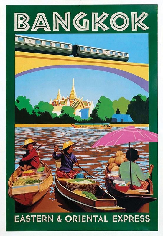 Vintage Bangkok Thailand Tourism Poster Print A3/A4