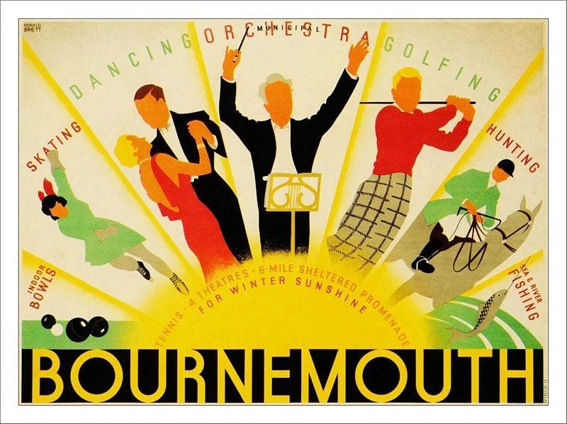 Vintage Southern Railway Bournemouth For Winter Railway Poster Print A3/A4