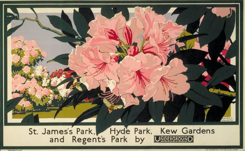 Vintage London Parks Kew Gardens Poster Print A3/A4