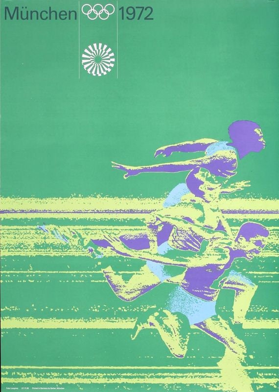 Vintage 1972 Munich Olympics Athletics Poster Print A3/A4
