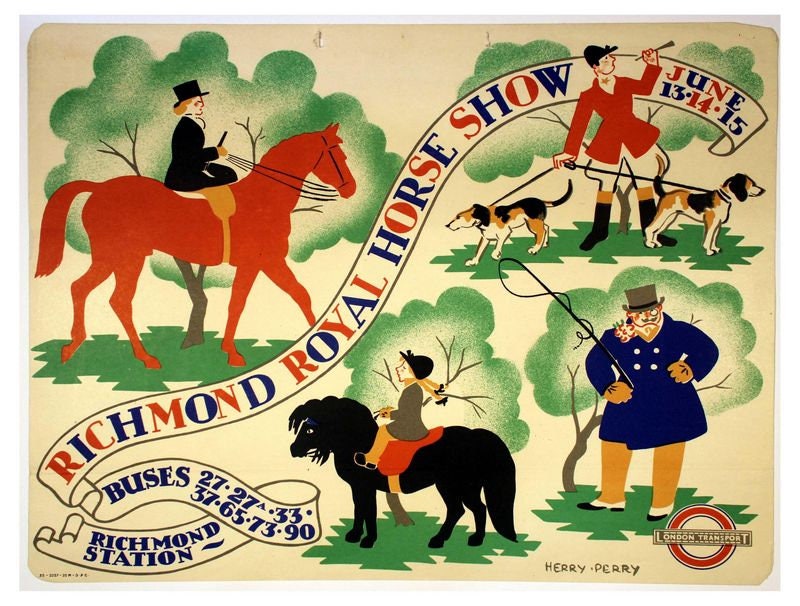 Vintage 1935 Richmond Horse Show Poster Print A3/A4