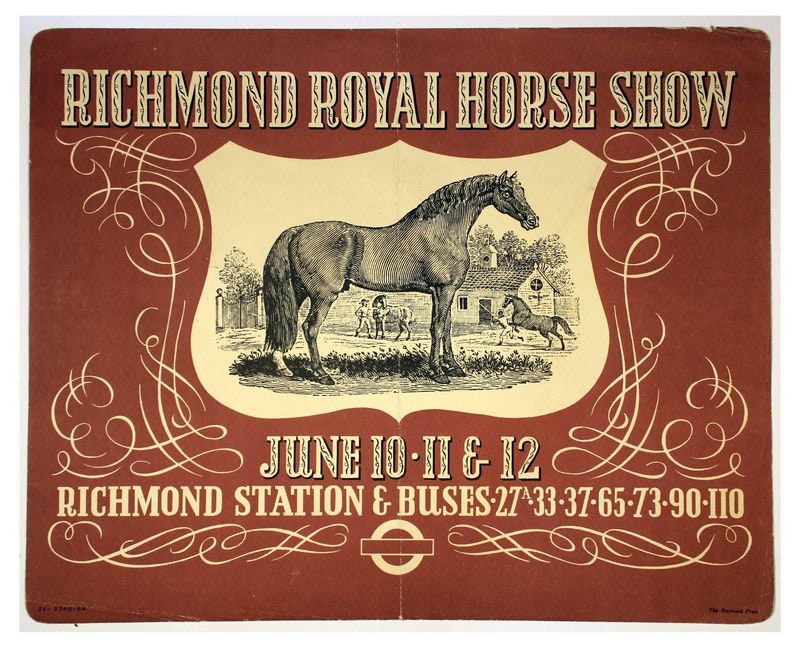 Vintage 1937 Richmond Horse Show Poster Print A3/A4