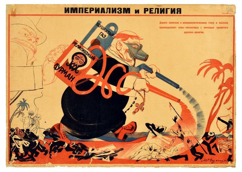 Vintage Soviet Union Anto Western Capitalism Propaganda Poster Print A3/A4