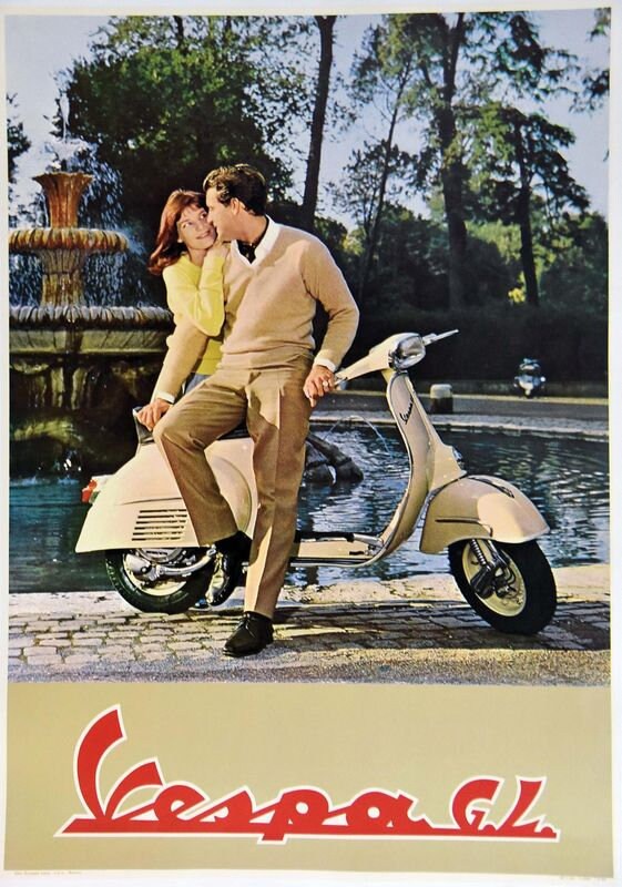Vintage Vespa Motor Scooter Advertisement Poster Print A3/A4