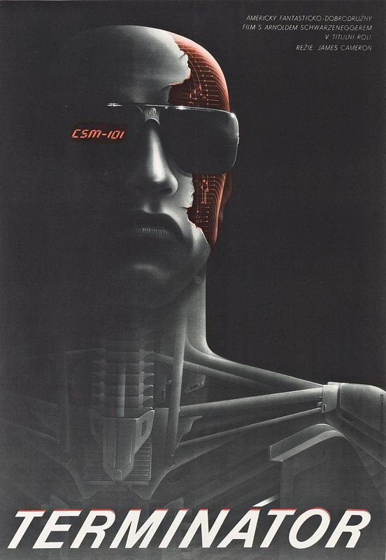 Vintage Hungarian Terminator Movie Poster Print A3/A4