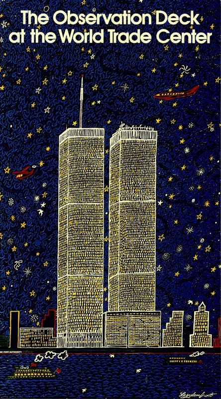 Vintage World Trade Centre New York Observation Deck Tourism Poster Print A3/A4