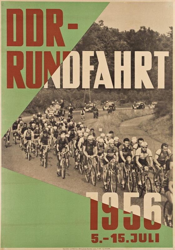 Vintage 1956 East German Cycling Race  Poster Print A3/A4