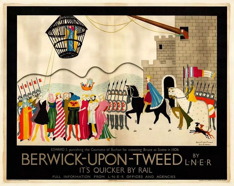 Vintage LNER Berwick Upon Tweed Edward I Railway Poster Print A3/A4