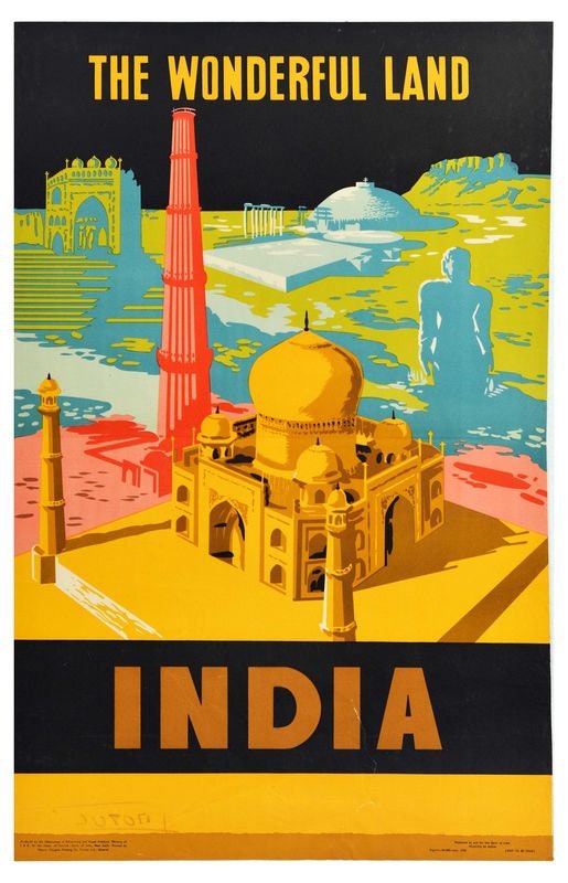 Vintage Wonderful India Tourism Poster Print A3/A4