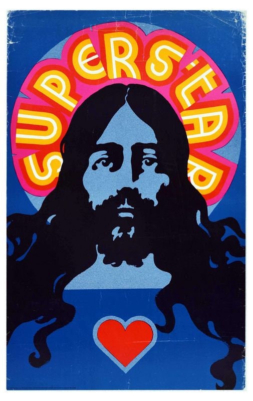 Vintage Jesus Christ Superstar Musical Poster Print A3/A4