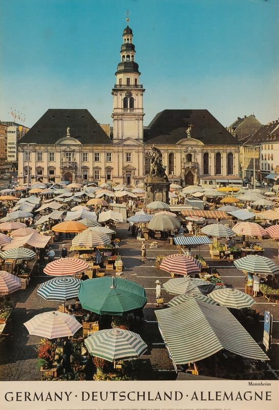 Vintage Mannheim Germany Tourism Poster Print A3/A4