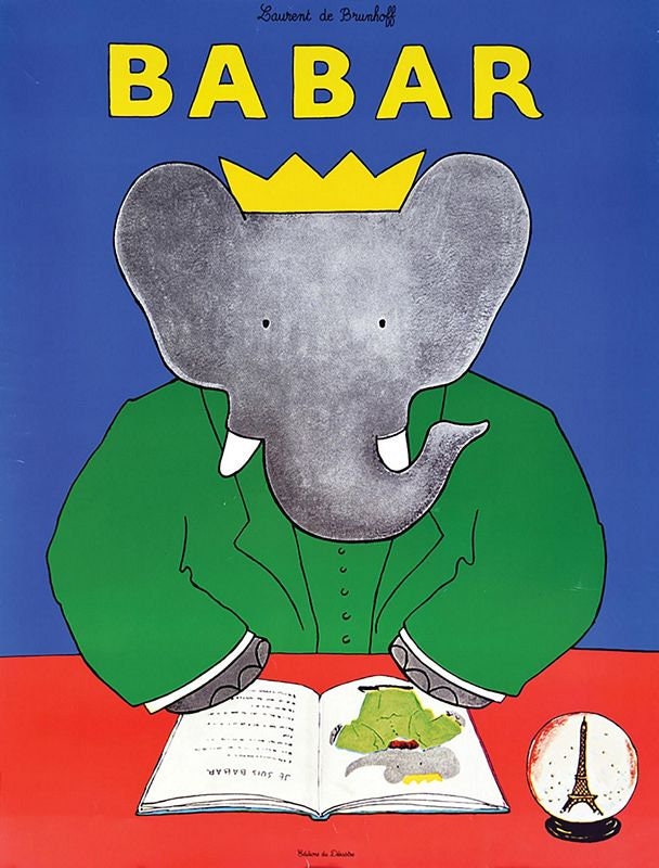 Vintage Babar The Elephant Poster Print A3/A4