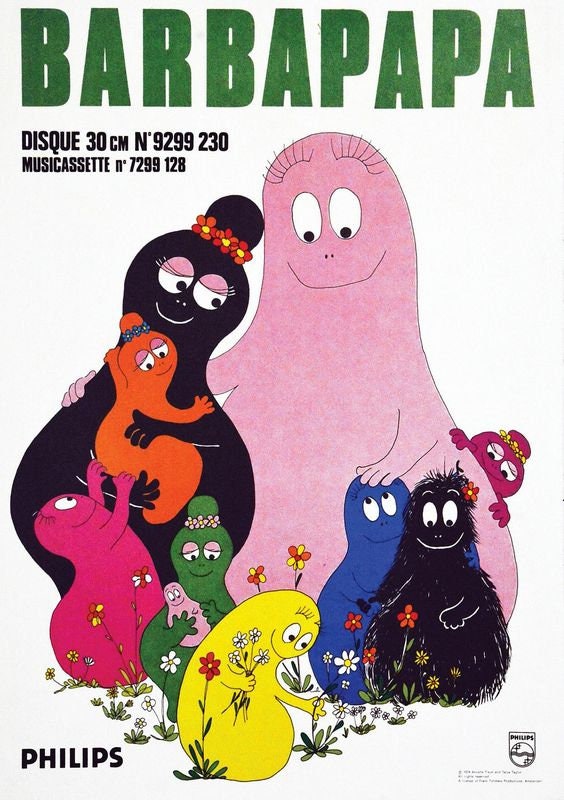 Vintage Barbapapa Cartoon Series Poster Print A3/A4