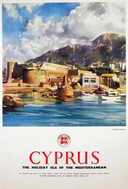 Vintage Kyrenia Cyprus Tourism Poster Print A3/A4