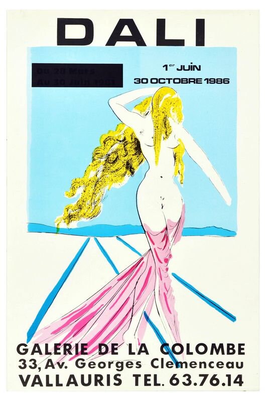 Vintage 1980's Salvador Dali Art Exhibition Vallauris Poster Print A3/A4