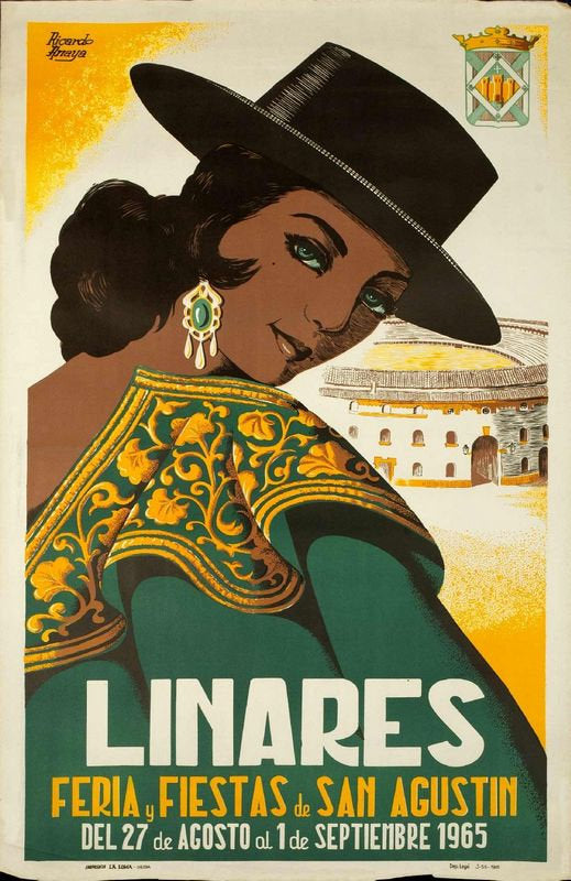 Vintage 1965 Linares Spain Feria Fiesta Tourism Poster Print A3/A4