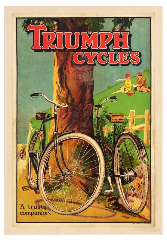 Vintage Triumph Bicycle Advertisement Poster Print A3/A4