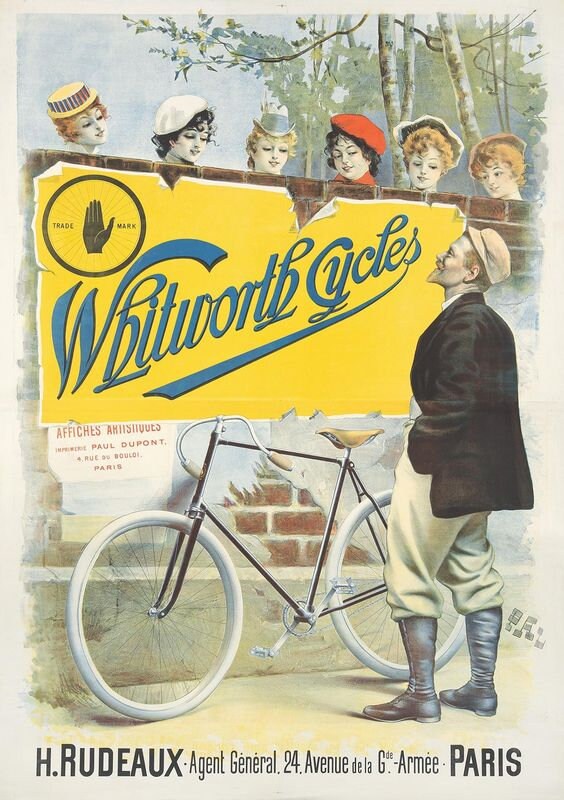 Vintage Whitworth Cycles Advertisement Poster Print A3/A4