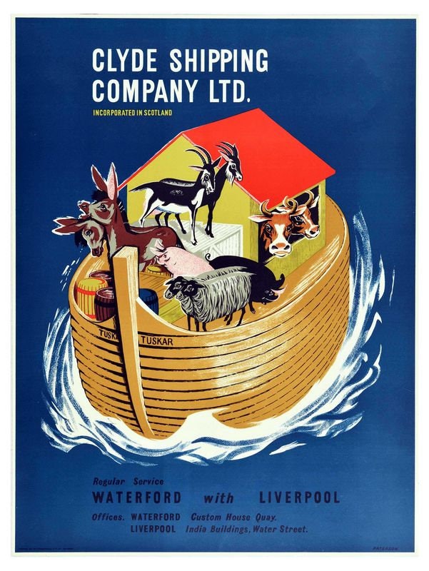 Vintage Clyde Shipping Company Advertisement Poster Print A3/A4