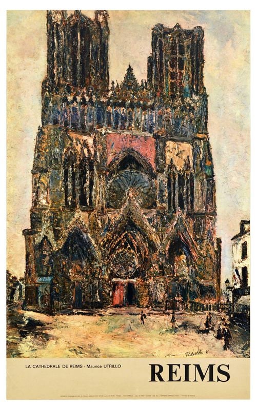 Vintage Reims France Tourism Poster Print A3/A4