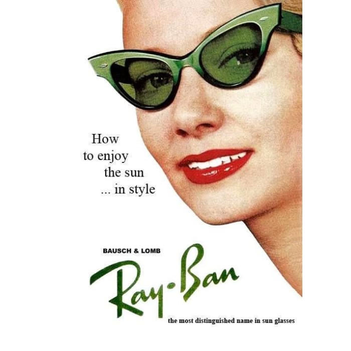 Kitschy 1950’s Ray Ban Sunglasses Advertisement A3 Poster 