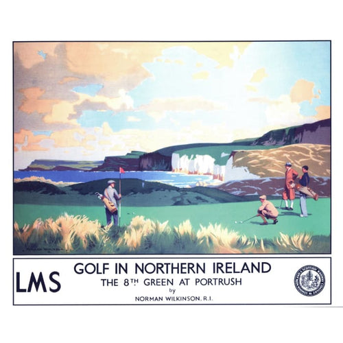 LMS Golf in Northern Ireland Portrush Railway Poster 