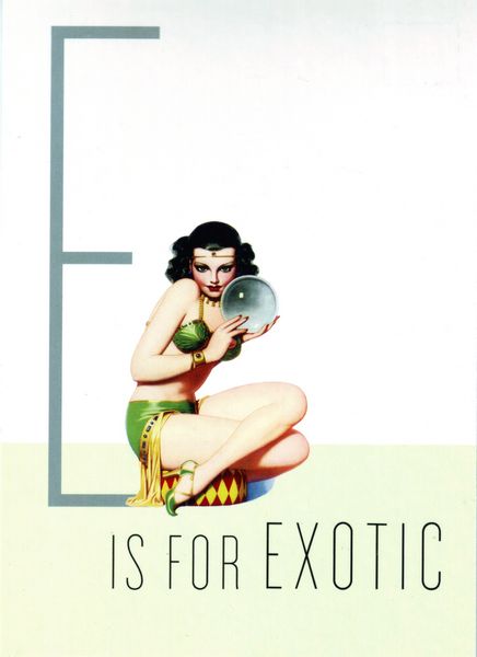 1950's Vintage Pin Up Girl E is For Exotic A3/A2 Poster Print