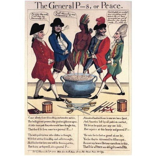 Vintage 18th Century Political Satire Cartoon P*ss or Peace 