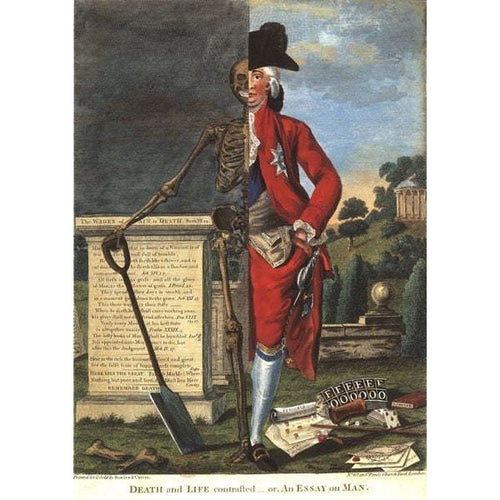 Vintage 18th Century Political satire The Life of Man Poster