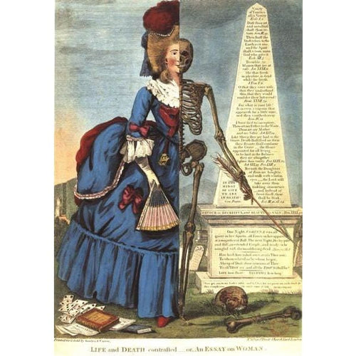 Vintage 18th Century Political satire The Life of Woman 