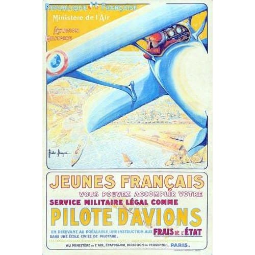 Vintage 1920’s French Airforce Recruitment Poster A3 Print -