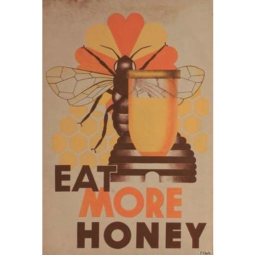 Vintage 1920’s Honey Advertising Poster Print A3 - A3 - 