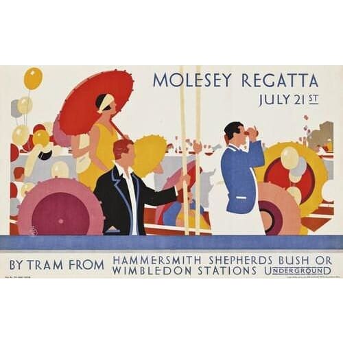 Vintage 1920’s Molesey Regatta Promotional Poster A3/A2/A1 