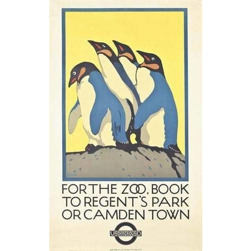 Vintage 1921 London Zoo Poster A3/A2/A1 Print - Posters 