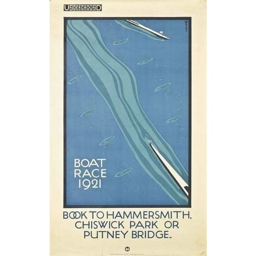 Vintage 1921 University Boat Race Poster A3/A2/A1 Print - 