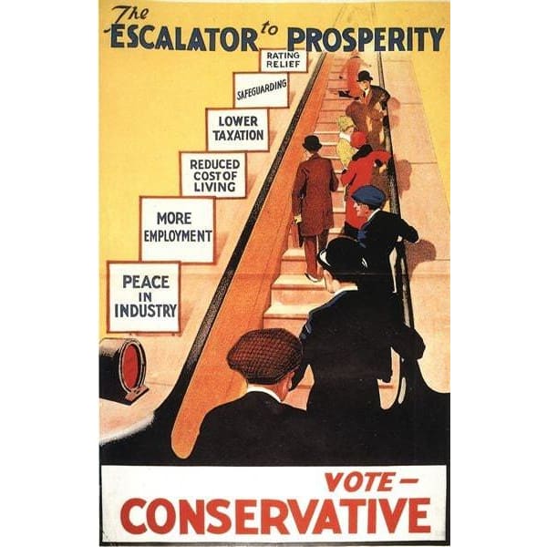 Vintage 1929 Conservative Party Escalator to Prosperity UK 